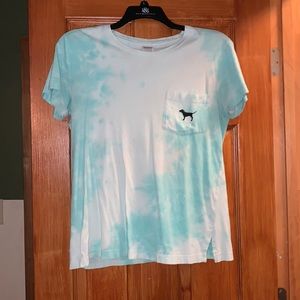PINK Blue and White tie dye Tee